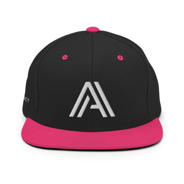 Classic Two-Tone Snapback Hat- Black Neon Pink