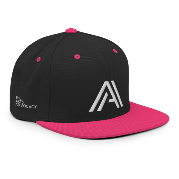 Classic Two-Tone Snapback Hat- Black Neon Pink