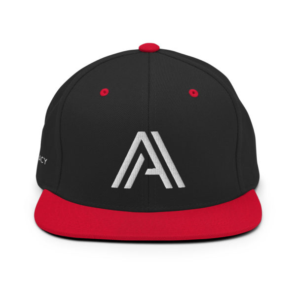 Classic Two-Tone Snapback Hat- Black Red