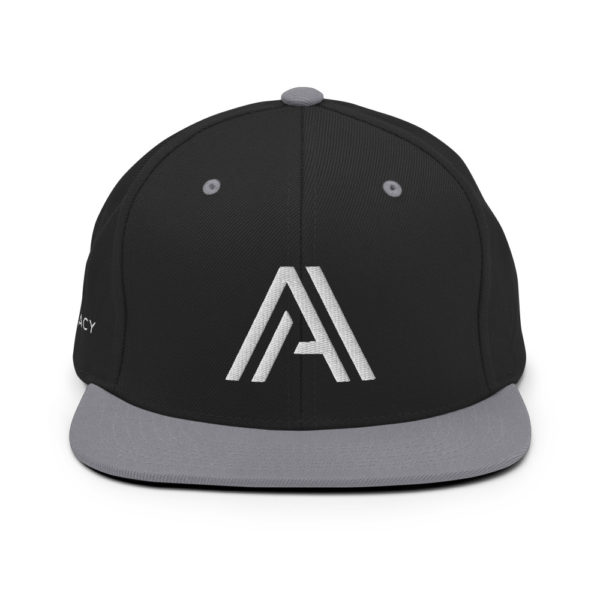 Classic Two-Tone Snapback Hat- Silver Black