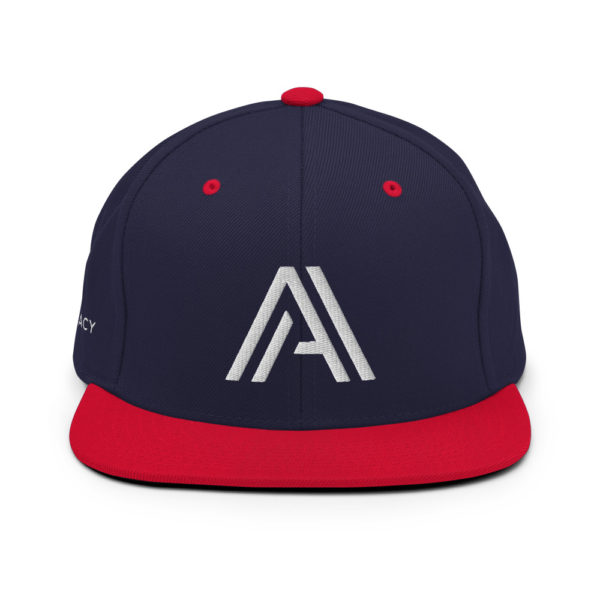 Classic Two-Tone Snapback Hat- Navy Red